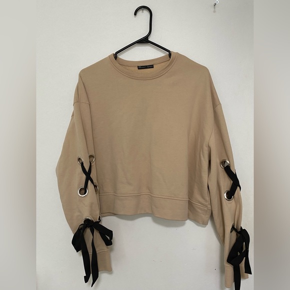 Zara ribbon cropped sweatshirt - Picture 5 of 8